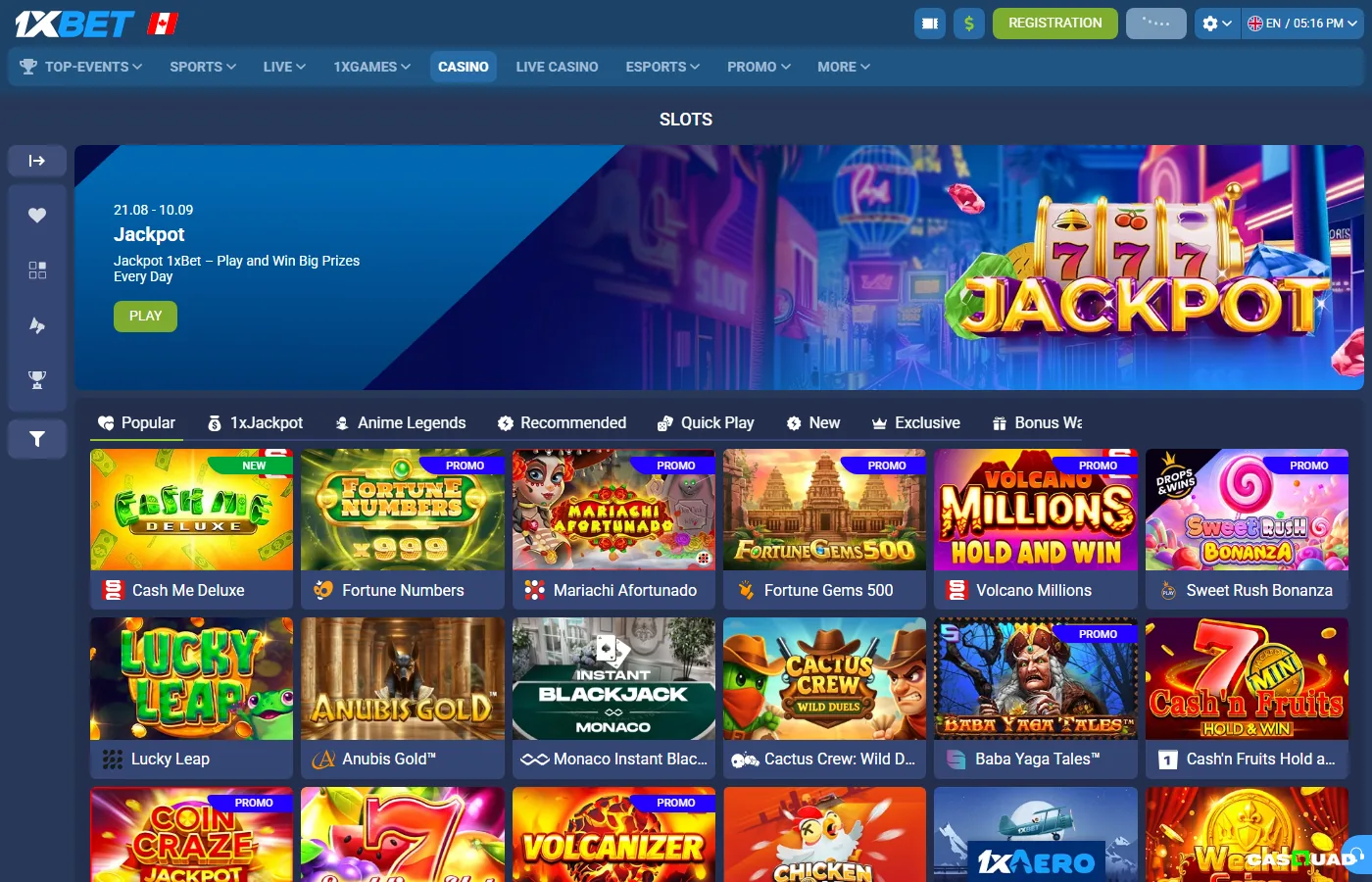 1xBet Screen